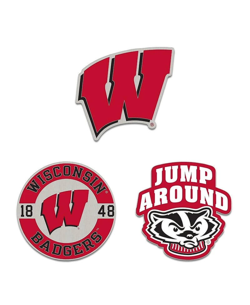 Wincraft Wisconsin Badgers Collector Pin, Set of 3