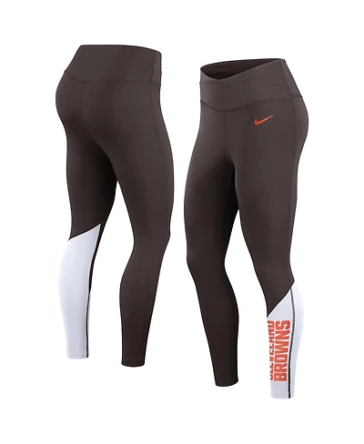Nike Women's Brown/White Cleveland Browns 7/8 Performance Leggings