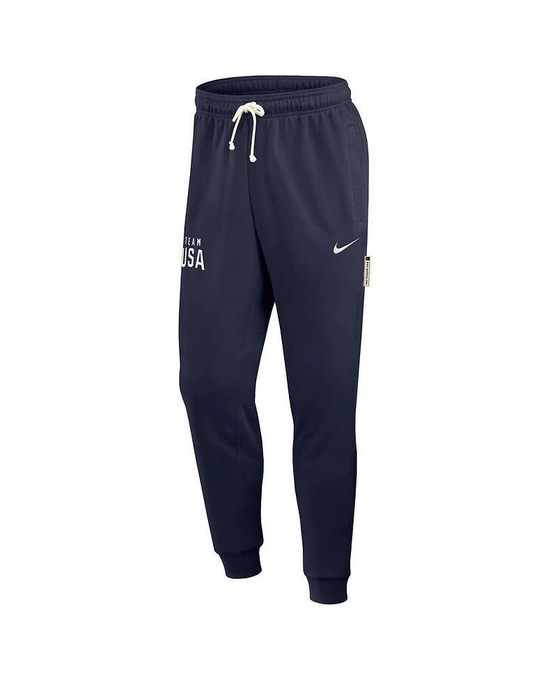 Nike Men's Navy Team Usa Standard Issue Dri-fit Taper Sweatpants