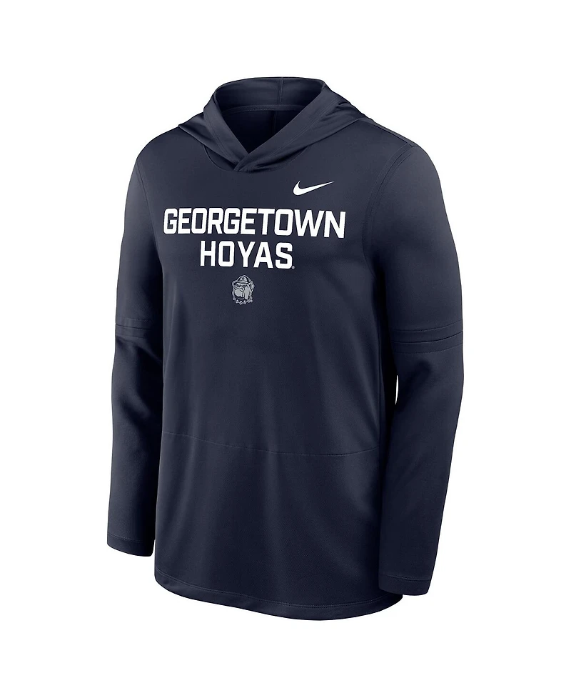 Nike Men's Navy Georgetown Hoyas Sideline Dri-fit Lightweight Hooded Sweatshirt