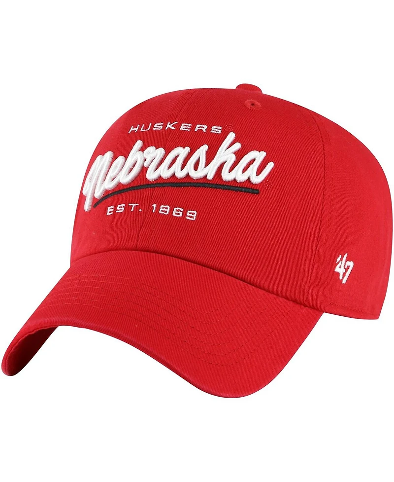 '47 Brand Women's Scarlet Nebraska Huskers Sidney Clean Up Adjustable Hat