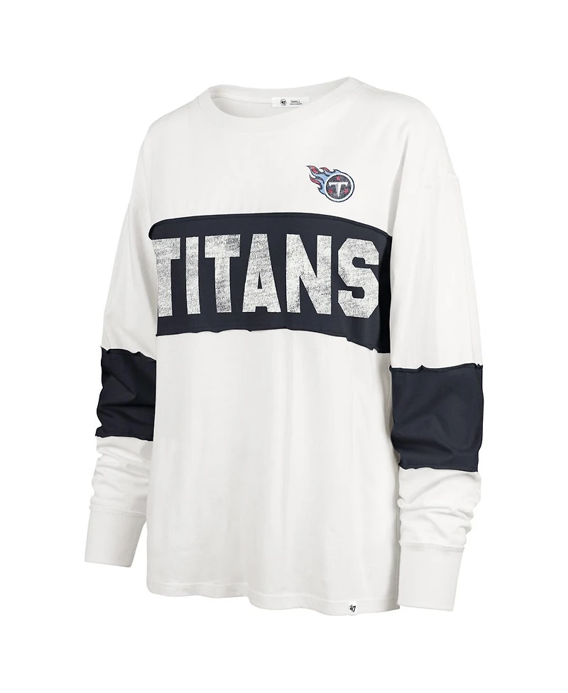 '47 Brand Women's Cream Tennessee Titans Clubhouse Pride Taylor Long Sleeve T-Shirt