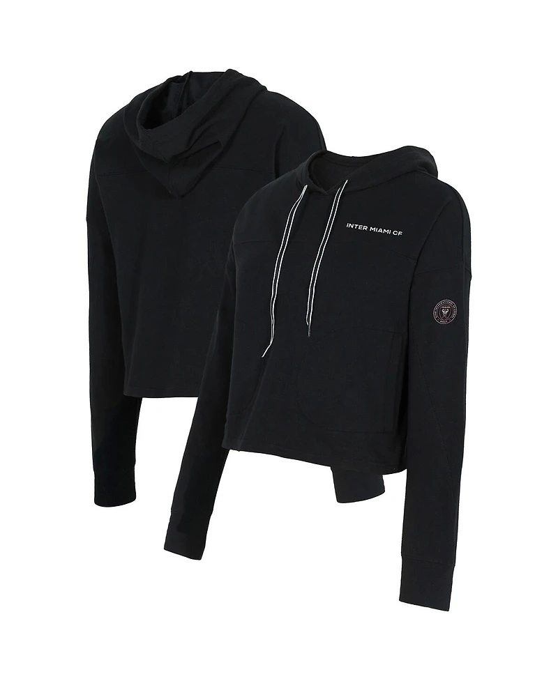 Concepts Sport Women's Black Inter Miami Cf Elevation Tri-Blend Long Sleeve Pullover Hoodie