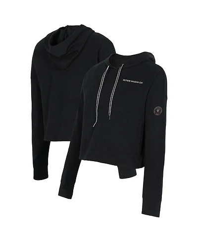 Concepts Sport Women's Black Inter Miami Cf Elevation Tri-Blend Long Sleeve Pullover Hoodie