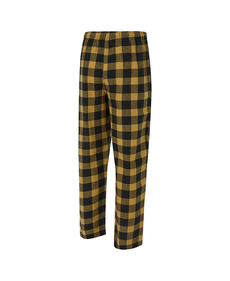 Concepts Sport Men's 2-Piece Black/Gold New Orleans Saints Avondale T-Shirt and Flannel Pants Set