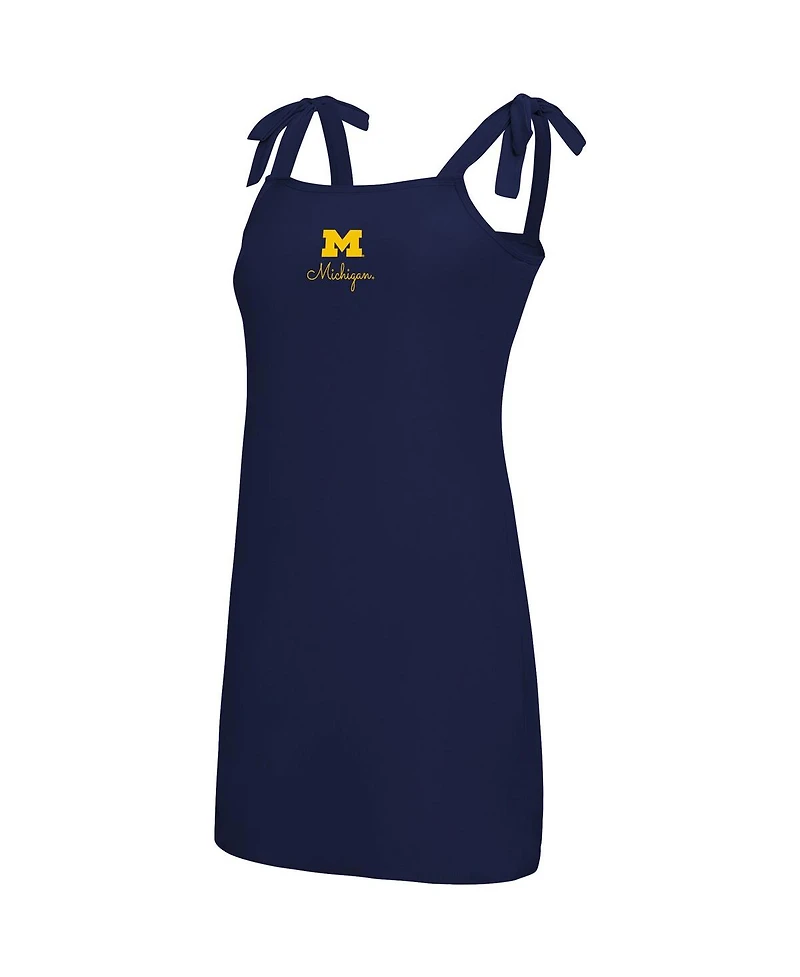 Concepts Sport Women's Navy Michigan Wolverines Tie-Shoulder Nightdress