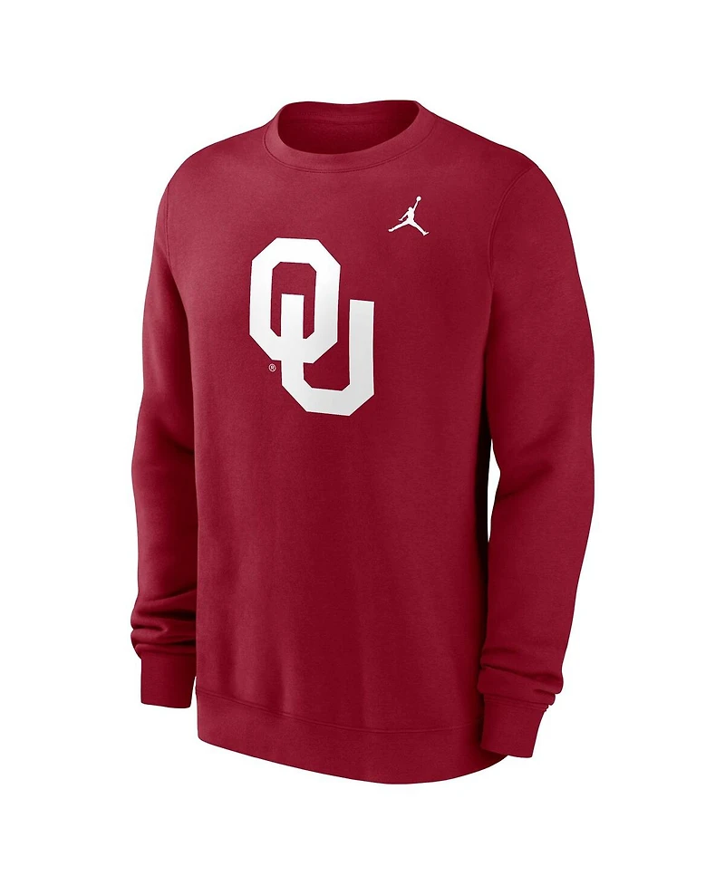 Jordan Men's Crimson Oklahoma Sooners Primetime Fleece Pullover Sweatshirt