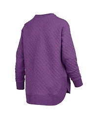 Pressbox Women's Purple Lsu Tigers Quilted Long Sleeve Pullover Sweatshirt