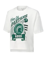 Pressbox Women's White Michigan State Spartans Rock Roll Slub T-Shirt