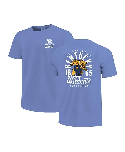 Image One Big Boys and Girls Royal Kentucky Wildcats Comfort Colors Mascot Overlay T-Shirt