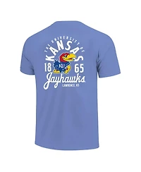 Image One Big Boys and Girls Royal Kansas Jayhawks Comfort Colors Mascot Overlay T-Shirt