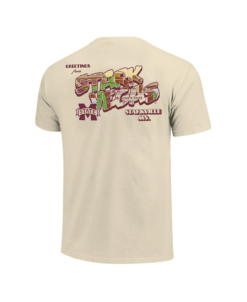 Image One Men's and Women's Natural Mississippi State Bulldogs Hyper Local Postcard T-Shirt