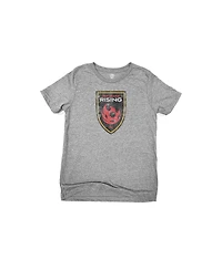 1863FC Big Boys and Girls Heather Gray Phoenix Rising Fc Color Badge T-Shirt