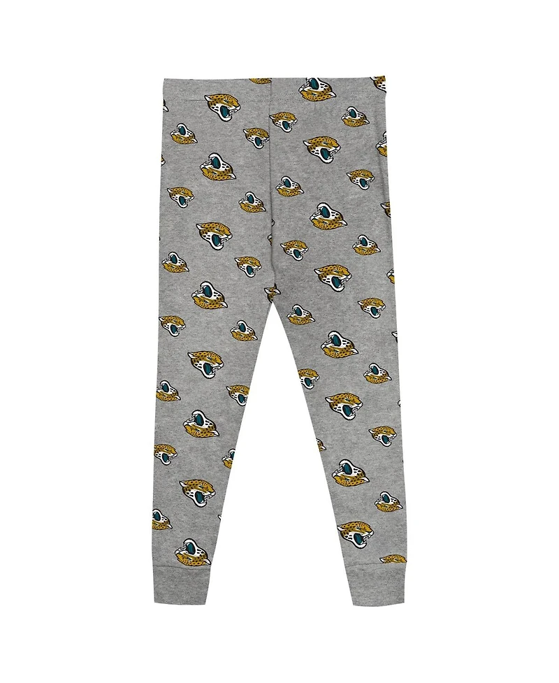 Outerstuff Toddler 2-Piece Heather Gray Jacksonville Jaguars Long Sleeve T-Shirt and Pants Sleep Set