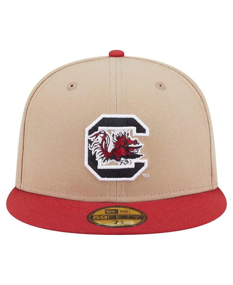 New Era Men's Khaki South Carolina Gamecocks Two-Tone 59FIFTY Fitted Hat