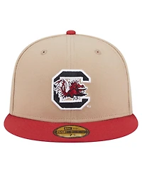 New Era Men's Khaki South Carolina Gamecocks Two-Tone 59FIFTY Fitted Hat