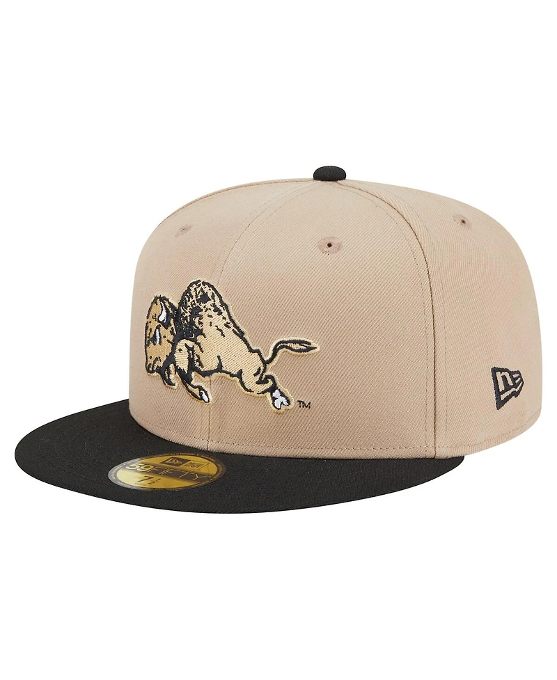 New Era Men's Khaki Colorado Buffaloes Throwback Two-Tone 59FIFTY Fitted Hat