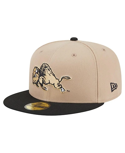 New Era Men's Khaki Colorado Buffaloes Throwback Two-Tone 59FIFTY Fitted Hat