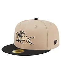 New Era Men's Khaki Colorado Buffaloes Throwback Two-Tone 59FIFTY Fitted Hat