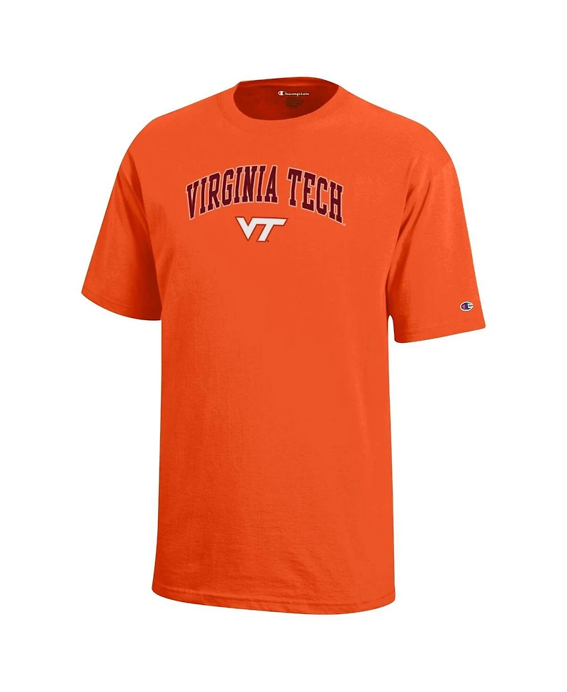 Champion Big Boys and Girls Orange Virginia Tech Hokies Arch Over Logo T-Shirt