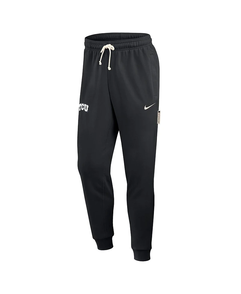 Nike Men's Black Tcu Horned Frogs 2025 Sideline Standard Issue Dri-fit Taper Sweatpants