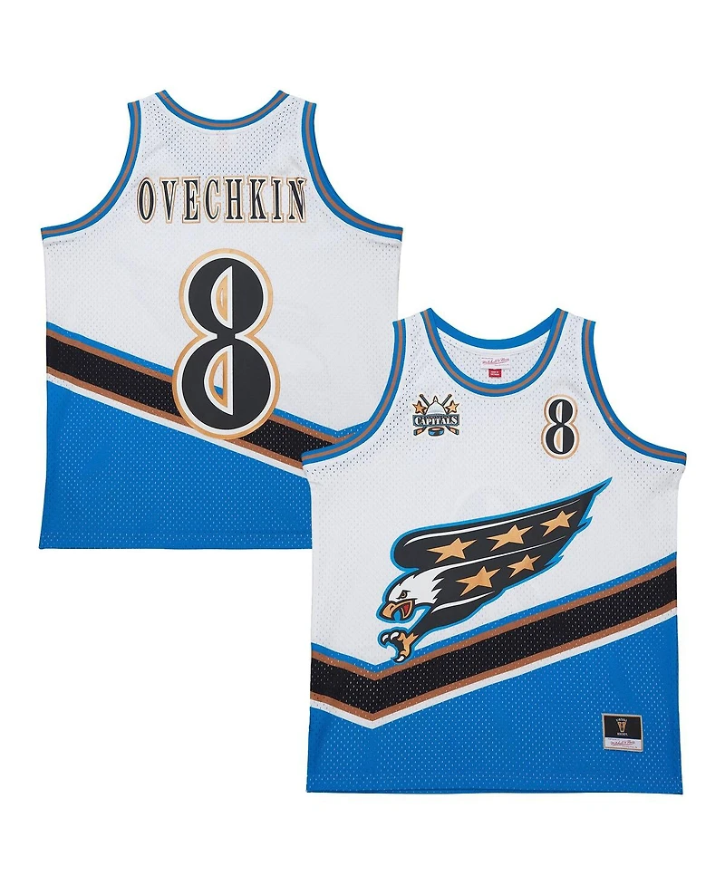 Mitchell & Ness Men's Alexander Ovechkin White Washington Capitals Maxed Out Fashion Basketball Jersey