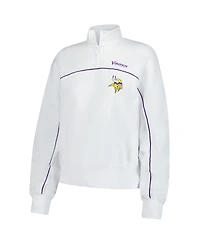 New Era Women's White Minnesota Vikings Functional Fandom Quarter-Zip Sweatshirt