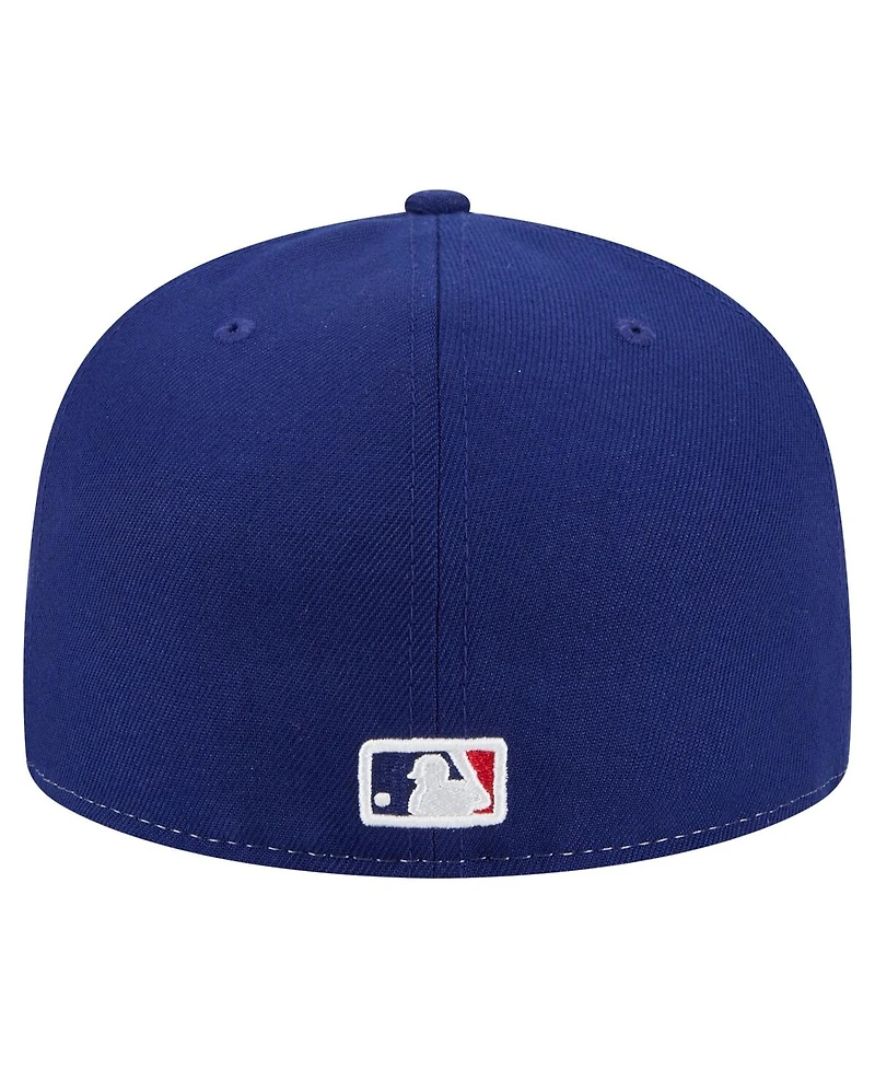 New Era Men's White/Royal Texas Rangers Repeat 59FIFTY Fitted Hat