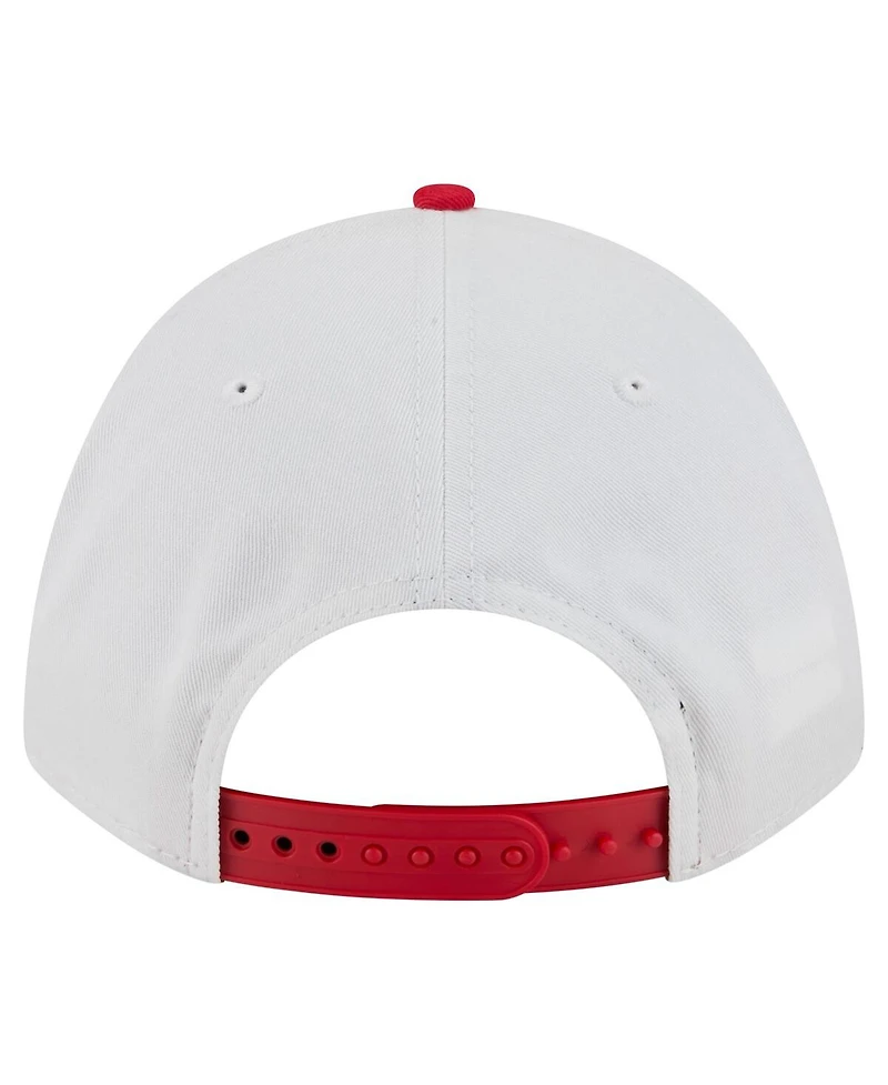 New Era Men's White/Scarlet Rutgers Scarlet Knights Arch Two-Tone Rope 9FORTY A-Frame M-Crown Adjustable Hat