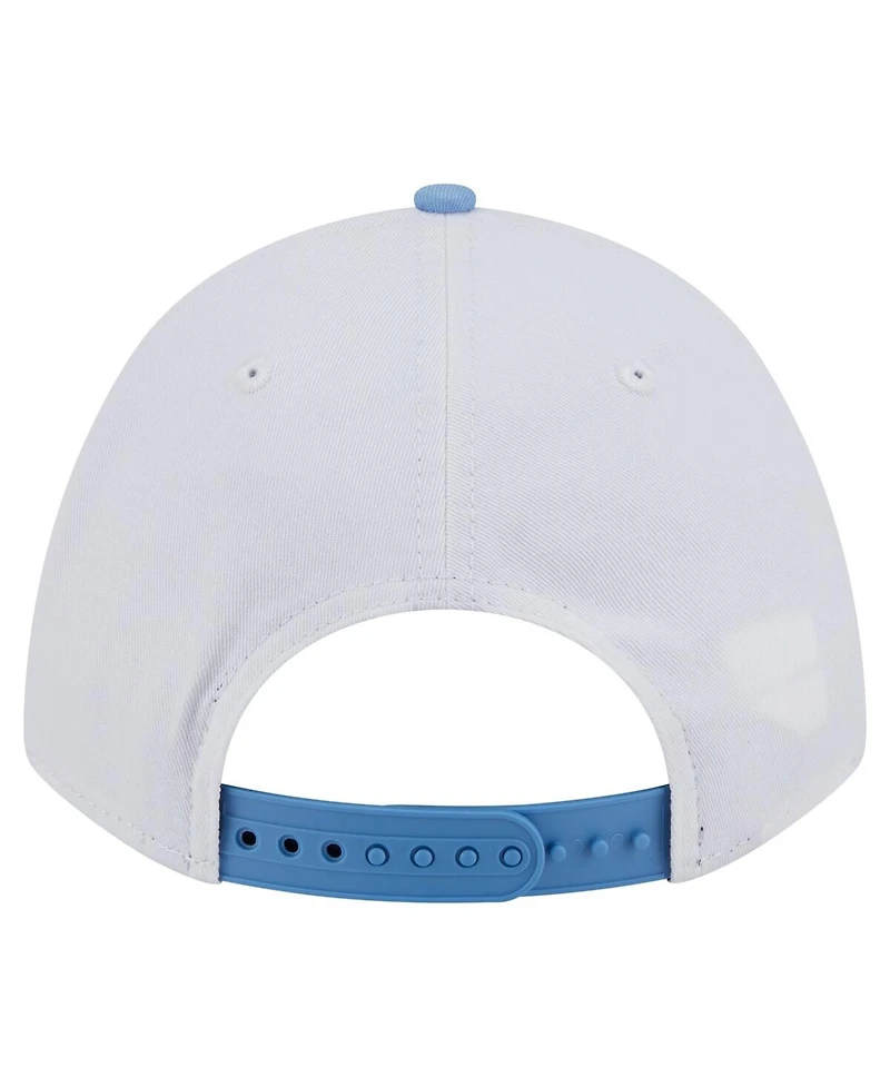 New Era Men's White/Carolina Blue North Carolina Tar Heels Arch Two-Tone Rope 9FORTY A-Frame M-Crown Adjustable Hat
