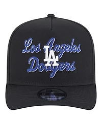 New Era Men's Black Los Angeles Dodgers Chainstitch 9FIFTY A-Frame Snapback Hat