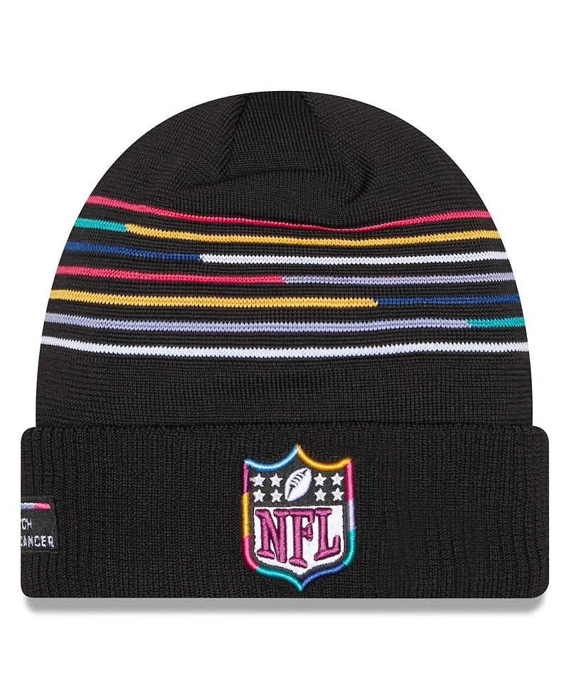 New Era Men's Black Shield Logo 2025 Nfl Crucial Catch Cuffed Knit Hat