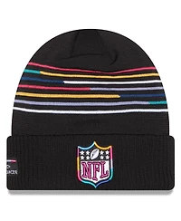 New Era Men's Black Shield Logo 2025 Nfl Crucial Catch Cuffed Knit Hat