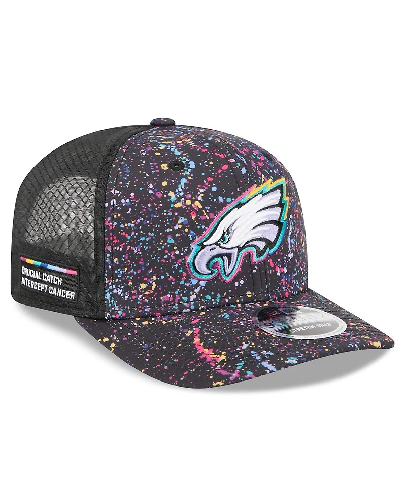 New Era Men's Black Philadelphia Eagles 2025 Nfl Crucial Catch 9SEVENTY Adjustable Hat