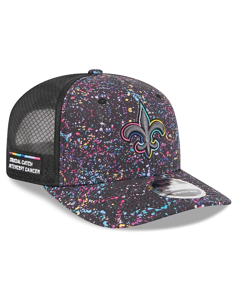 New Era Men's Black New Orleans Saints 2025 Nfl Crucial Catch 9SEVENTY Adjustable Hat