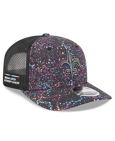 New Era Men's Black New Orleans Saints 2025 Nfl Crucial Catch 9SEVENTY Adjustable Hat