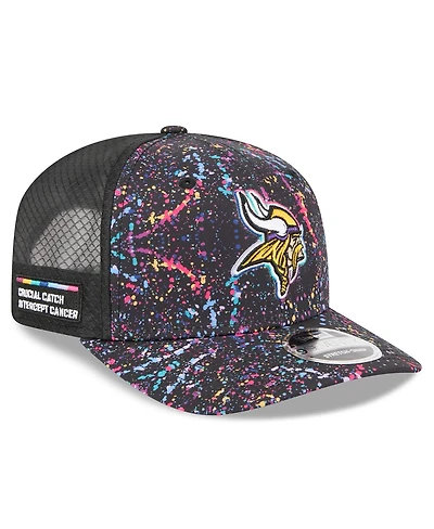 New Era Men's Black Minnesota Vikings 2025 Nfl Crucial Catch 9SEVENTY Adjustable Hat