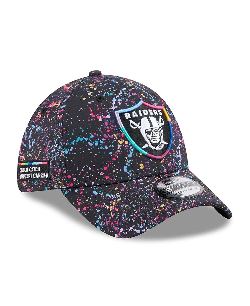 New Era Men's Black Las Vegas Raiders 2025 Nfl Crucial Catch 39THIRTY Flex Hat