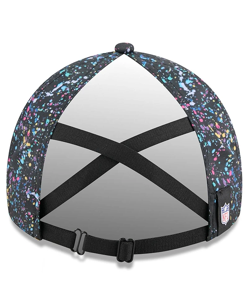 New Era Women's Black Detroit Lions 2025 Nfl Crucial Catch Pony Tail Adjustable Hat