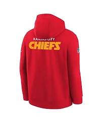 Nike Big Boys and Girls Red Kansas City Chiefs Sideline Club Fleece Hoodie