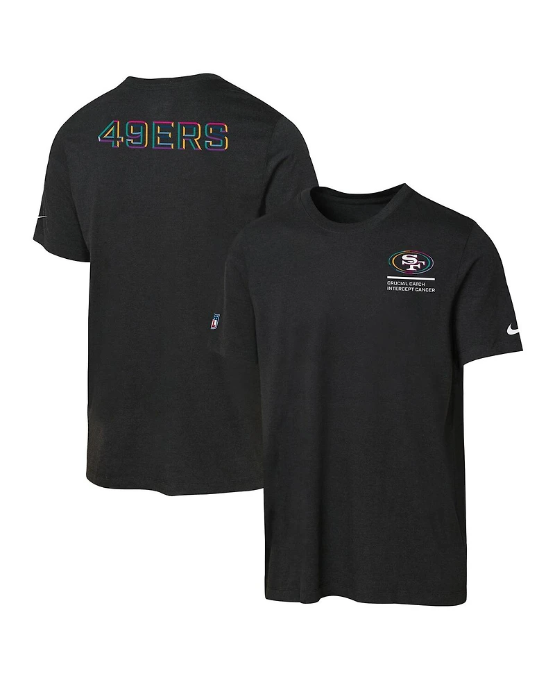 Nike Big Boys and Girls Black San Francisco 49ers 2025 Nfl Crucial Catch Tri-Blend Dri-fit T-Shirt