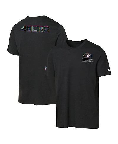 Nike Big Boys and Girls Black San Francisco 49ers 2025 Nfl Crucial Catch Tri-Blend Dri-fit T-Shirt