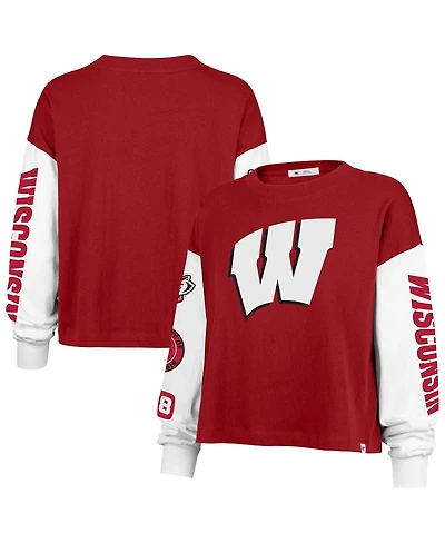 '47 Brand Women's Red Wisconsin Badgers Sydney Long Sleeve T-Shirt
