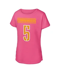 Outerstuff Big Girls Jayden Daniels Pink Washington Commanders Player Name Number T-Shirt