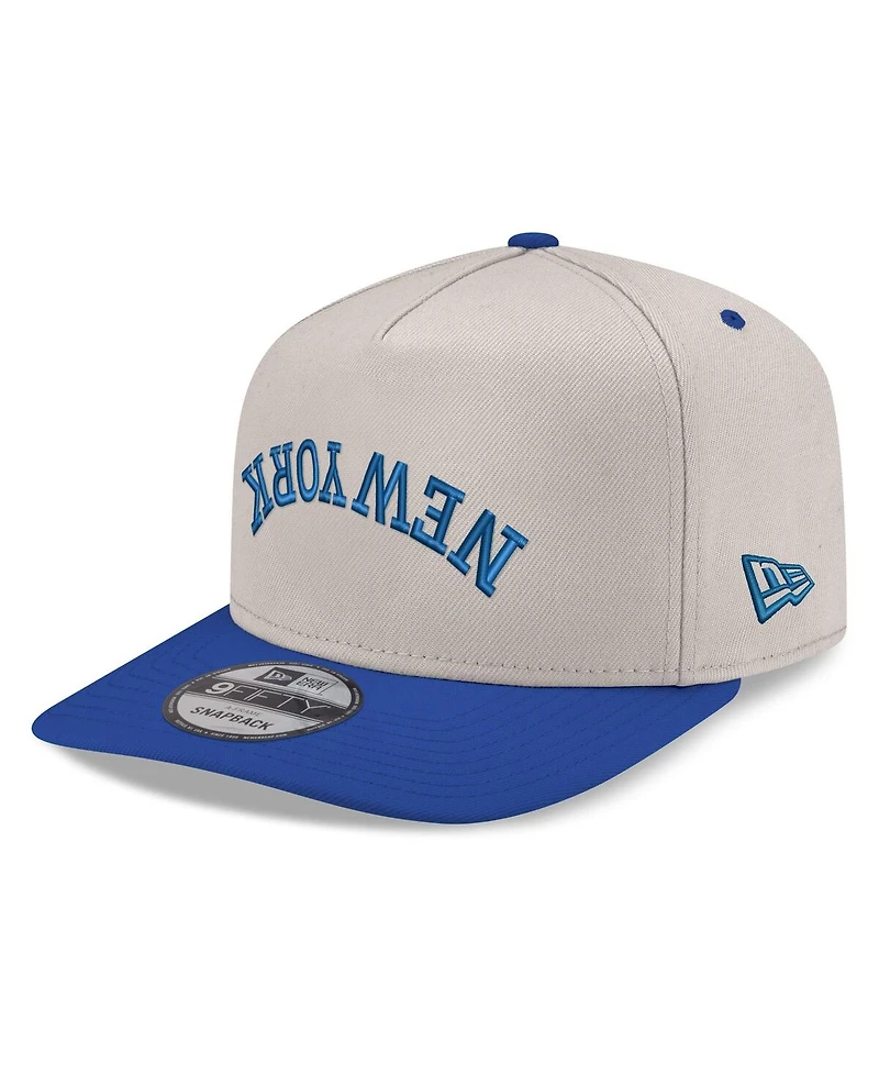 New Era Men's Cream/Royal New York Mets Upside Down City Name A-Frame 9FIFTY Snapback Hat