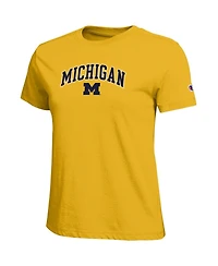 Champion Women's Gold Michigan Wolverines Arched Over Logo T-Shirt