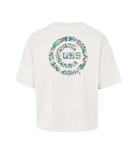 '47 Brand Women's Natural Chicago Cubs Full Bloom Cropped T-Shirt