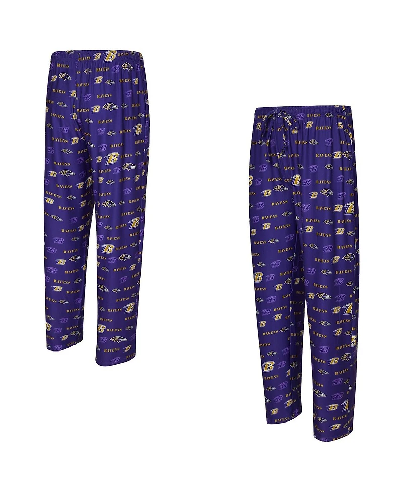 Concepts Sport Men's Purple Baltimore Ravens Mosaic All Over Print Pants