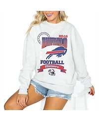 Gameday Couture Women's Ash Buffalo Bills Oversized Run the Show Pullover Sweatshirt