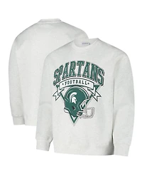 Established & Co. Men's and Women's Ash Michigan State Spartans Vintage Crest Pullover Sweatshirt